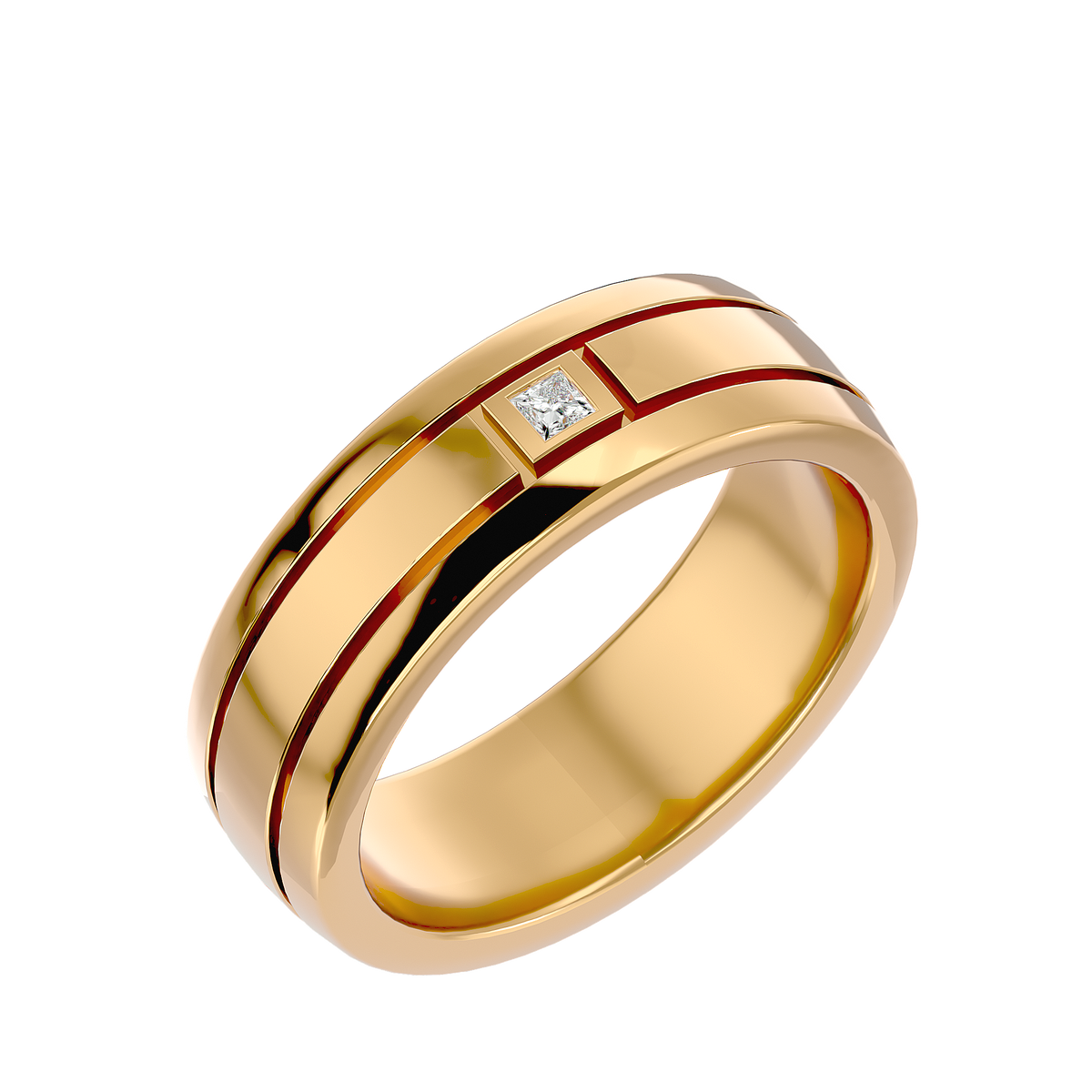 George Diamond Mens Studded Ring